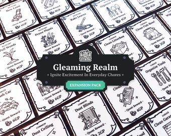 Paquete de expansión de la tabla de tareas para niños con TDAH: tarjetas de limpieza y tarjetas de recompensa adicionales (editables)