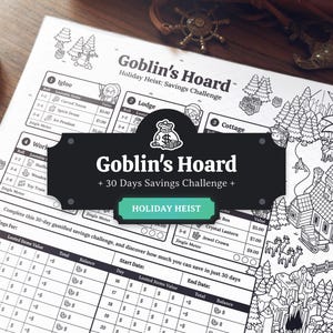 30 Days Savings Challenge - Holiday Heist: A DND-Inspired Savings Game in A4, A5, and Letter Format - Printable