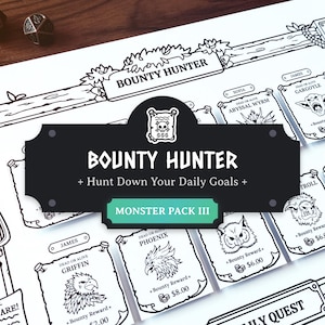 Tableau des responsabilités du jeu avec le TDAH : Monster Pack III : une manière inspirée du MDN d'assumer différentes responsabilités - Pack d'extension To-Do Cards