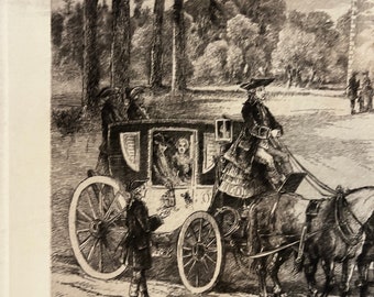 19th c. Horse and Carriage Print