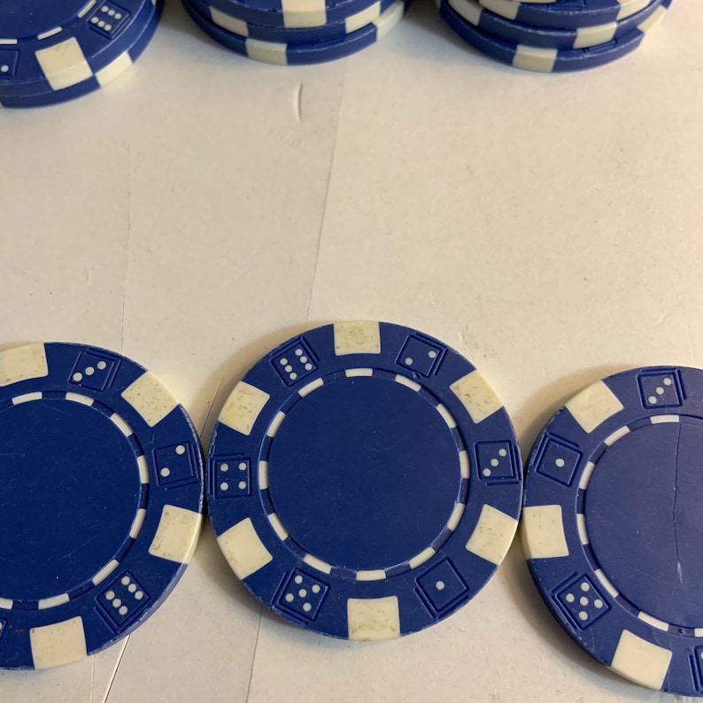 43 Blue and White Poker Chips Etsy