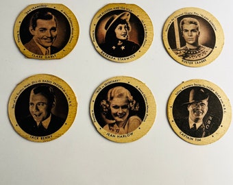 1930s-1950s Ice Cream Lids with Actresses and Actors 2