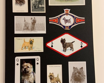 Antique Cairn Terrier Mounted Cigarette and Playing Cards