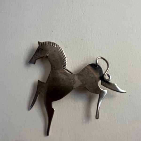 Mid-Century Horse Sterling Silver Pin Brooch Otto Robert Bade