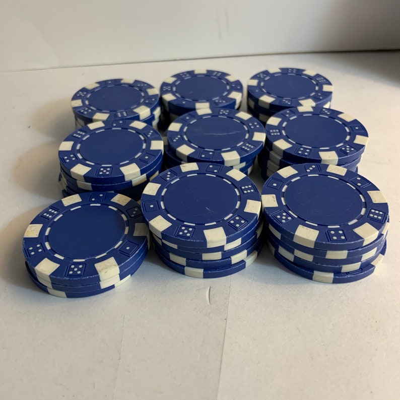 43 Blue and White Poker Chips Etsy