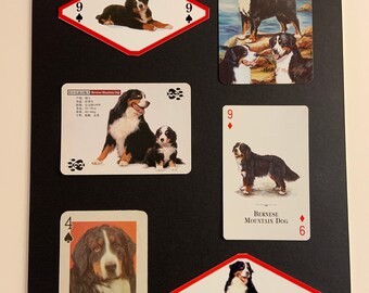 Vintage Bernese Mountain Dog Playing Card Collage