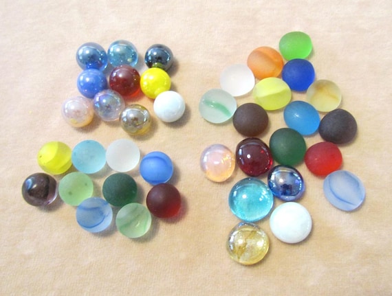 250 Lustre and or Frostie Round or Flat Marbles 