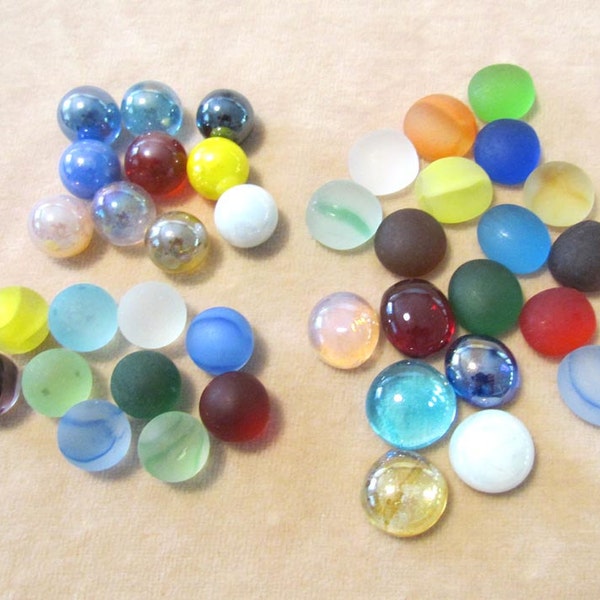 250 Lustre and or Frostie Round or Flat Marbles