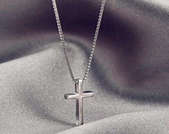 Tiny Cross Pendant 925 Sterling Silver Chain Necklace Womens Jewellery Gifts