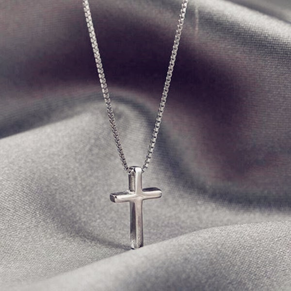 Tiny Cross Pendant 925 Sterling Silver Chain Necklace Womens Jewellery Gifts