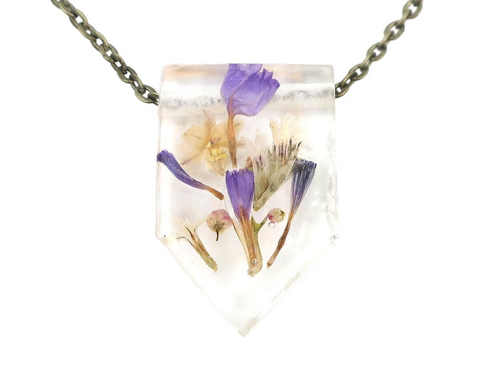 Dried Flower Eco Resin Nature Necklace