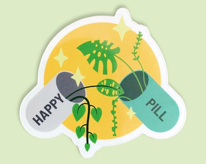 Plant Sticker - Happy Medicine - Vinyl Glossy