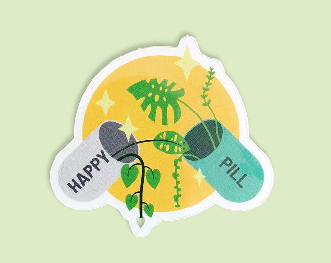 Plant Sticker - Happy Medicine - Vinyl Glossy