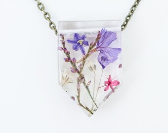 Ladybird Collection - "Unity" - Real Dried Flower Resin Necklace
