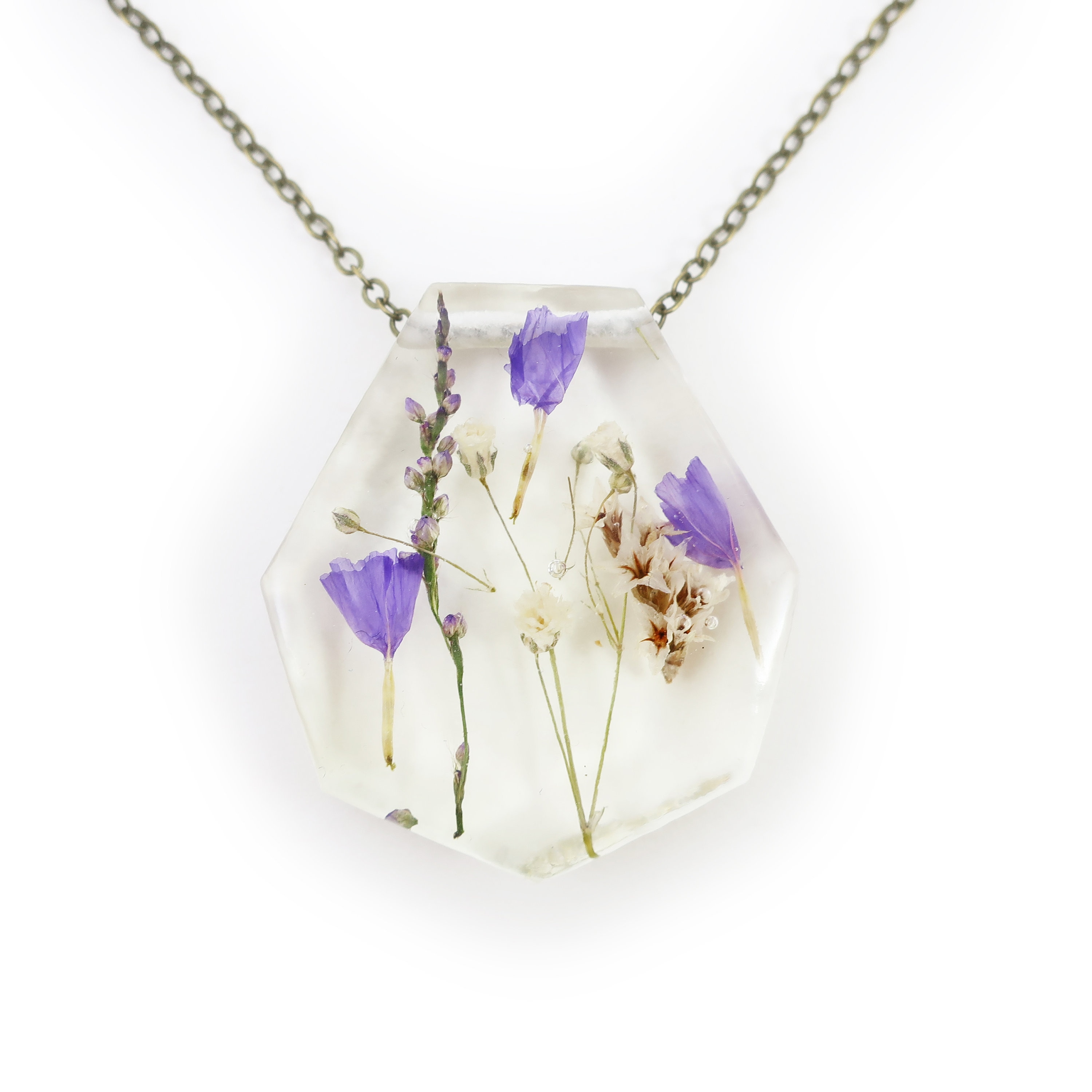 Dried Flower Resin Necklace