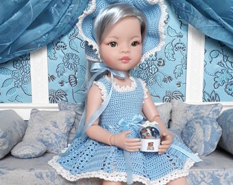 Crocheted dress pattern for Paola Reina Las Amigas 32 cm doll - PDF download