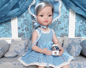 Bundle - Crocheted dress and bonnet patterns for Paola Reina Las Amigas 32 cm doll - PDF download