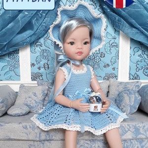 Crocheted dress pattern for Paola Reina Las Amigas 32 cm doll - PDF download