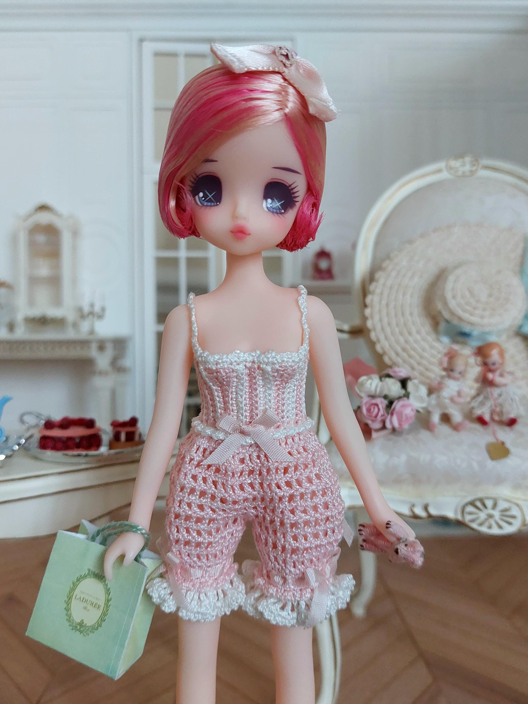 20cm韓国ドール服 Kukuclara Jjorori アウトフィット Crocheted Doll Outfit Pattern: Rompers for Jjorori Art Dreamer