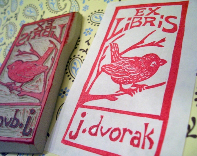 Custom Ex Libris Bookplate Rubber Stamp Etsy