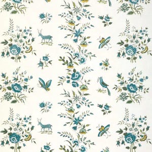 Brunschwig & Fils AUREL Wallpaper Aqua / Leaf- 1 Roll