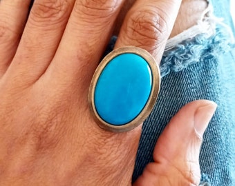 Chunky Gold Ring zeitgenössische Türkis Ringe für Frauen