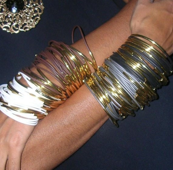 Bracelet Set for Women Gray and Gold Rubber Bracelets Multiple Stacking Bangles 80s Jewelry 25 per Stack Etsy Canada