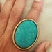 Large Turquoise Ring Gold Statement Rings for Women Chunky Big Stone