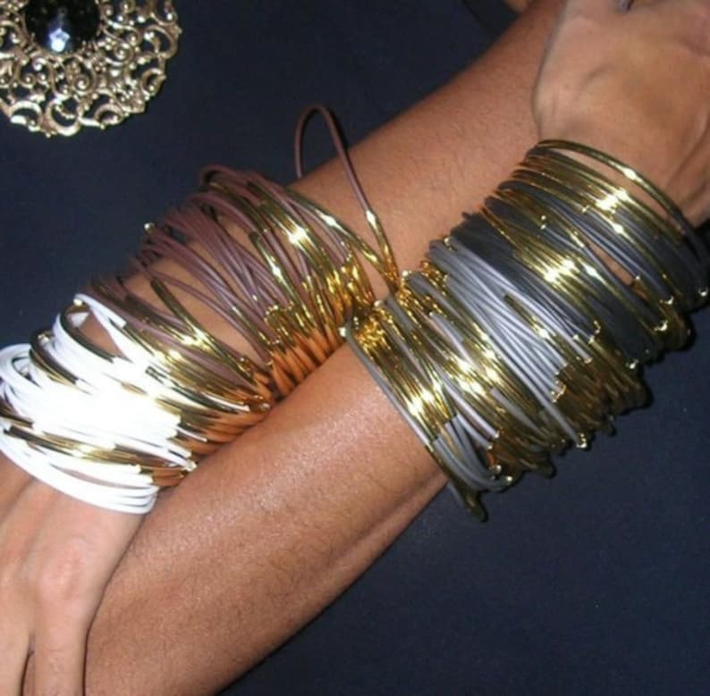 Bangle Bracelets for Women White Rubber 1980s Jewelry
