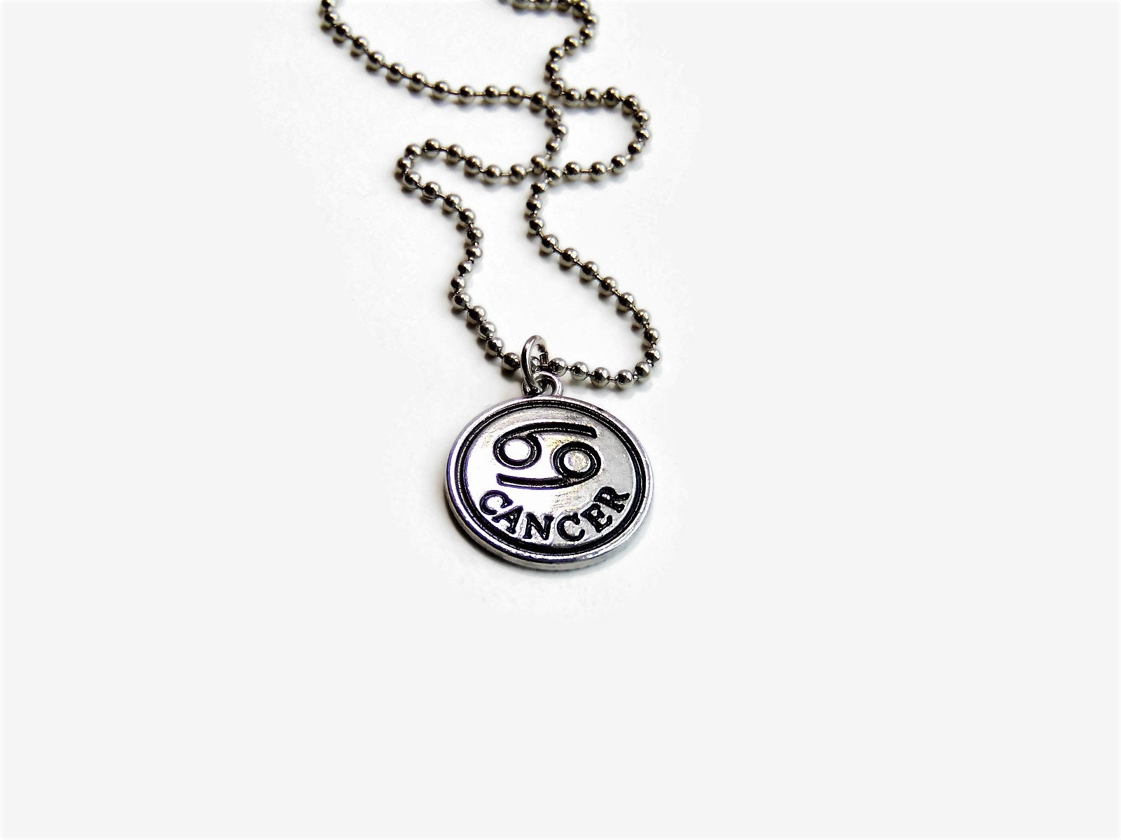 Mens Chain Necklace Silver Cancer Zodiac Necklaces for Women Unisex - Etsy
