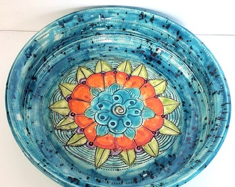 Ceramic Serving Dish Mandala