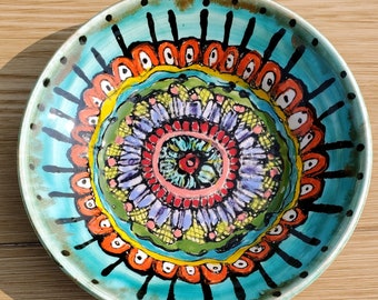 Mandala Flower ceramic bowl