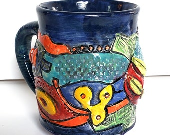 Coffee mug Get your motor runnning ceramic handmade