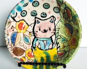 Ceramic Cat bowl  option to personalize
