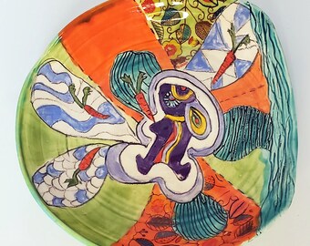 Purple Bunny ceramic  Plate