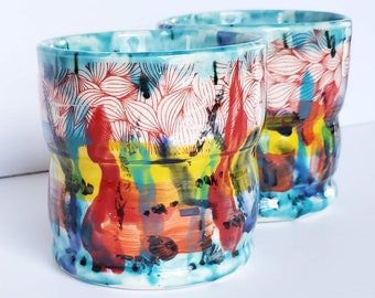 Big Sale! 20% off Two cool ceramic tumblers