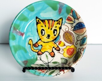 Ceramic Cat bowl personalization optional