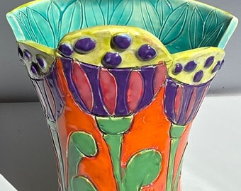 Mod flower ceramic vase