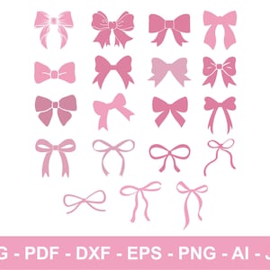 Boho lint Svg bundel, coquette Bow Svg, lint Svg, Bow Svg Png, Hair Bow Svg, vlinderdas Svg, hand loting boog Clipart, boog Png gesneden bestand Cricut