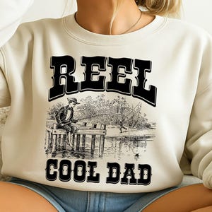 Reel Cool Dad Svg, vissen vader, vaderschap Svg, grappige vader, vader shirt, vader Svg, vaderdagcadeau, retro haspel Cool Dad Svg, Bass Fishing Svg