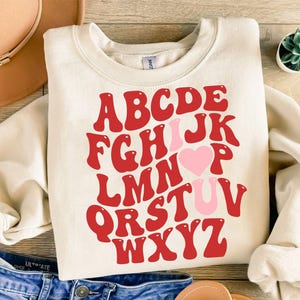 Abc I Love You Svg, Walentynki Svg, Plik do cięcia dla Cricut, Abc Svg, Alfabet Svg, Walentynki Svg, Serce Walentynkowe, sylwetka, Miłość Svg