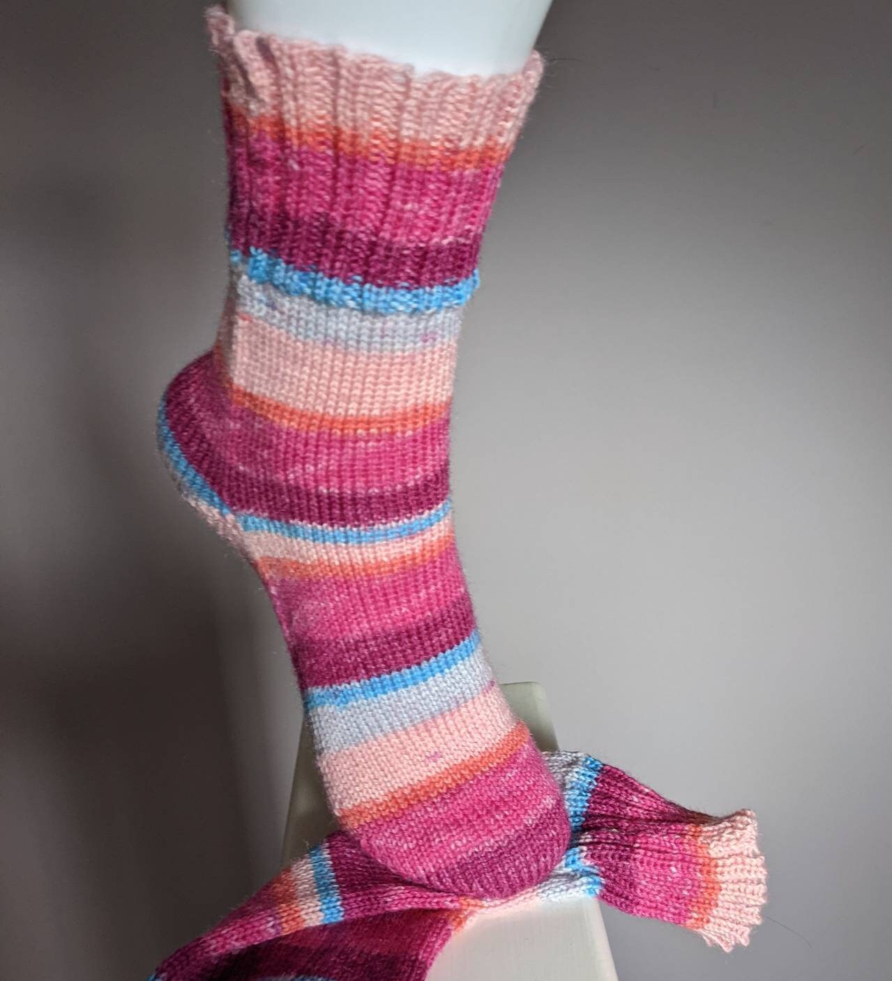 Handmade Knitted Hand Dyed Socks Size 5 to 7 UK Foot Measures - Etsy UK