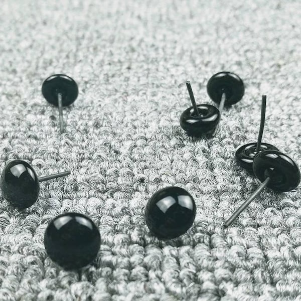 Various sizes black glass pin eyes perfect for needle felting, toy making, taxidermy