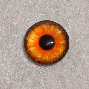 One pair of glass eyes orange and brown choose size