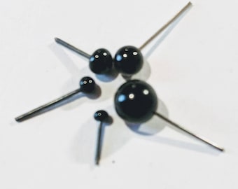 Various sizes black plastic pin eyes perfect for needle felting 3 pairs of eyes