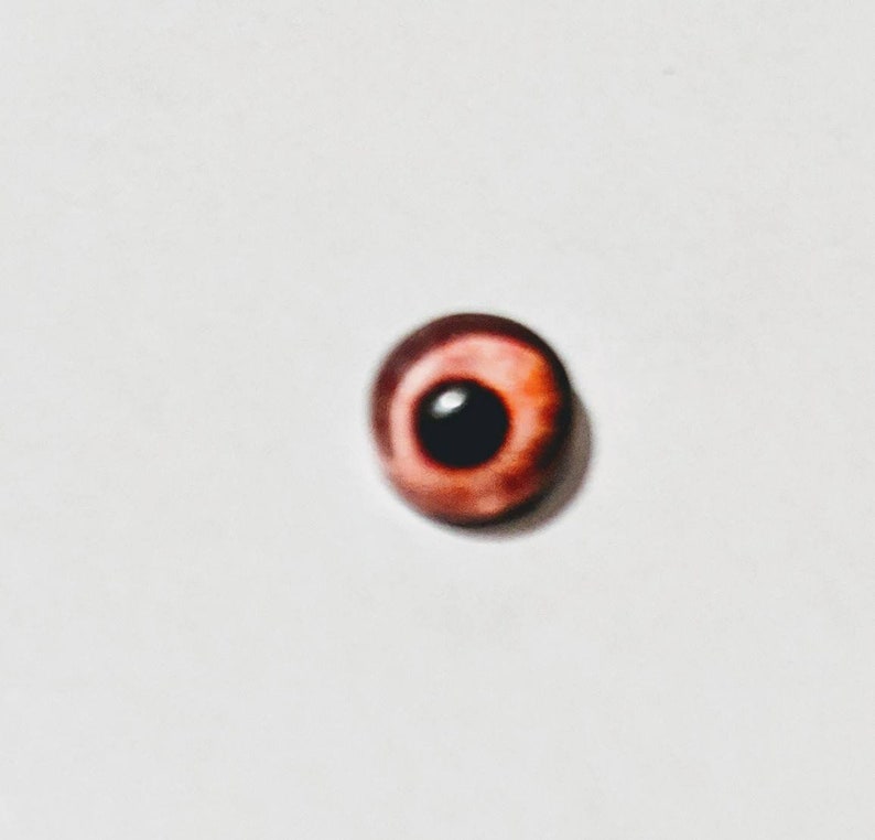 One pair of glass eyes with metal posts 6mm 12mm various colours Bild 3