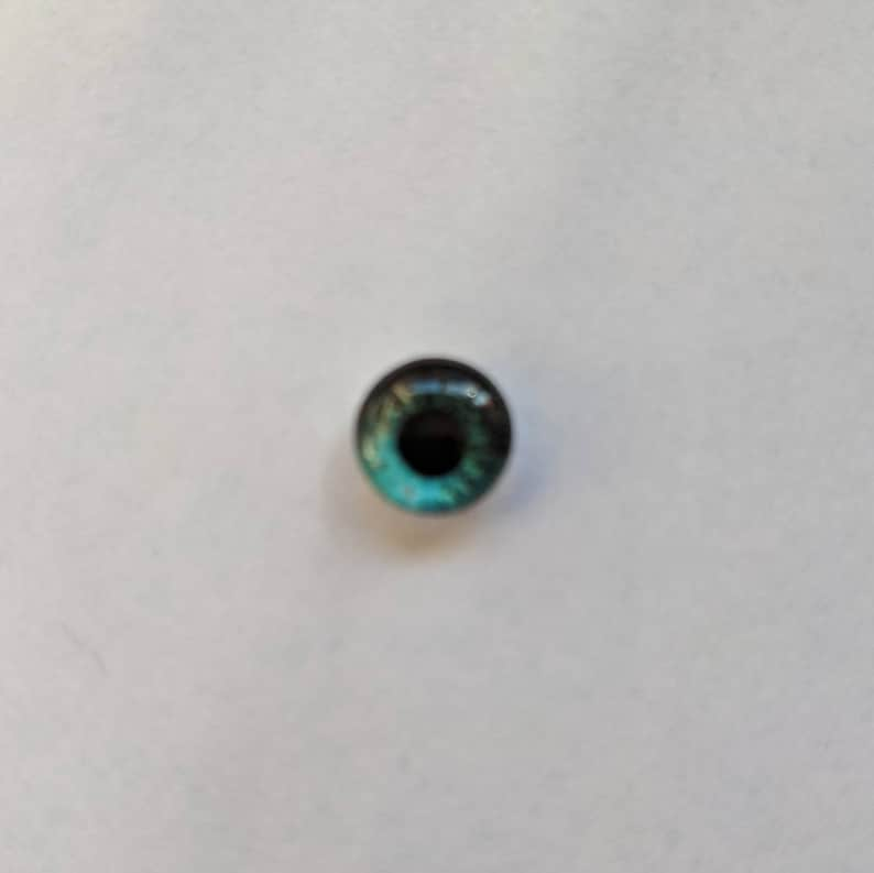 One pair of glass eyes with metal posts 6mm 12mm various colours Bild 10