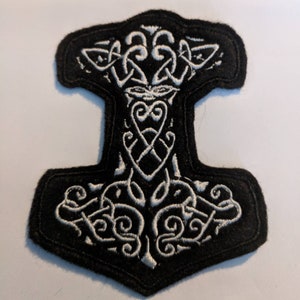 Viking Amulet Thor hammer embroidered patch