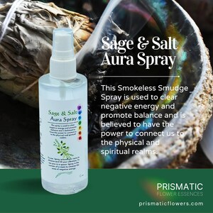 Sage & Sea Salt Cleansing Aura Spray | Spiritual Energy Cleansing Mist | Handcrafted Ritual Smudge Alternative | Home Purification