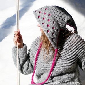 CROCHET PATTERN, fairy elf hood, &quot;Vesper&quot; pixie hood crochet tutorial in PDF